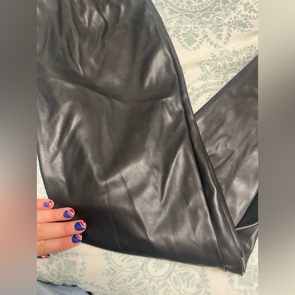 Faux Black Leather Pants - Picture 3 of 5